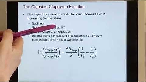 UC Merced - LAIR CHEM10, Sec01 - Chapter 11:Clausius-Clapeyron Equation