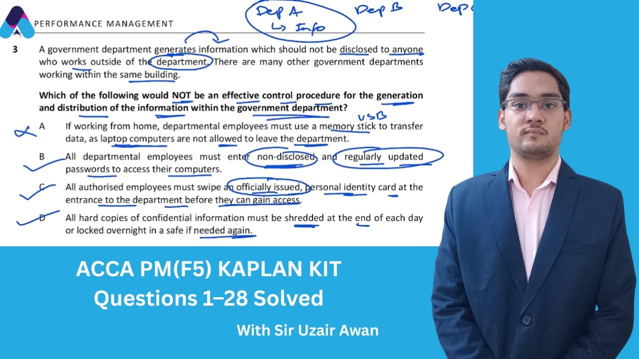 ACCA F5 PM | Kaplan Kit Questions 1–28 Solved | Step-by-Step Exam ...