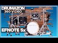 Efnote 5x electronic drum kit black oakish 360 rotation from drumazon