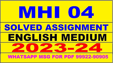 mhi 04 solved assignment 2023-24 | mhi 4 solved assignment in english 2024 | mhi 4 2024