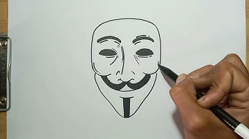 How to Draw Anonymous Mask | Guy Fawkes mask Step by Step