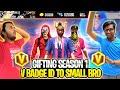 Gifting Season 1 V Badge Id To Small Brother 😱 Crying Reaction Prank Gone Wrong - Garena Free Fire