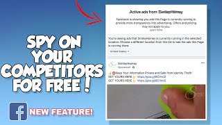 SPY On YOUR COMPETITORS For FREE! (Facebook Ads NEW Feature)