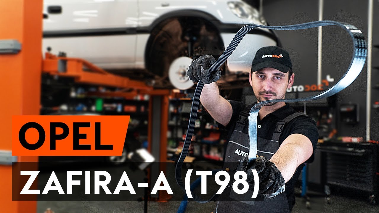 How to change serpentine belt / vribbed belt on OPEL ZAFIRAA 1 (T98
