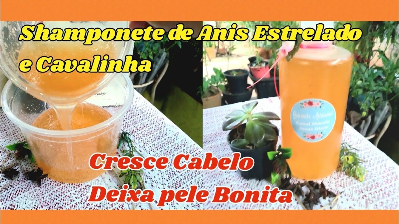 SHAMPONETE DE ANIS ESTRELADO E CAVALINHA ÓTIMO PARA CRESCIMENTO E QUEDA DE  CABELO PELE BONITA