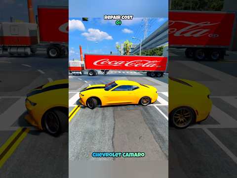 0:00 Which car overtakes the truck and what is the repair cost Chevrolet Corvette. Chevrolet Camaro. Cadillac. Mercedesbenz.