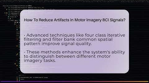 How To Reduce Artifacts In Motor Imagery BCI Signals? - Neurotech Insight Pro