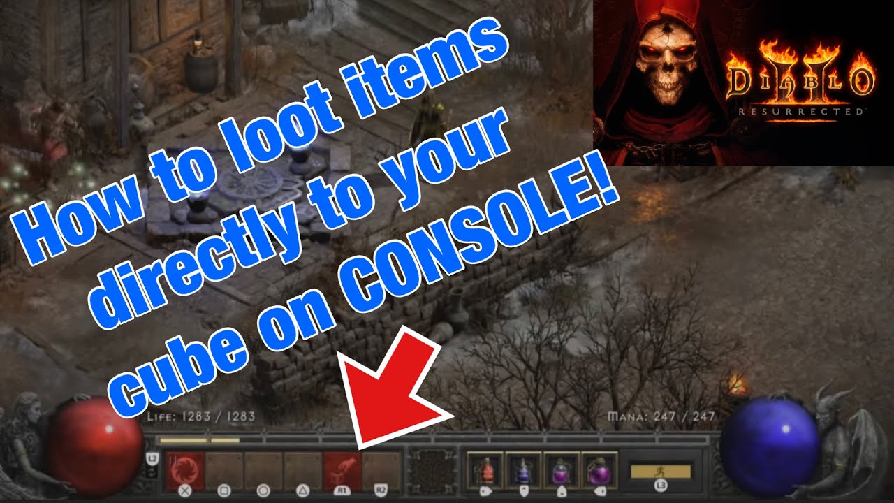 Diablo 2 Resurrected -Patch 2.4.3 - How to Loot directly to your Cube on CONSOLE!