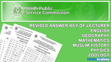 SPSC Revised Answer Keys of Lecturer in Different Subjects 2022 | FARWA Academy