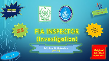 fia inspector investigation || part 1|| fia inspector investigation test preparation | fpsc fia mcqs