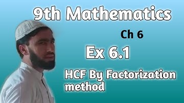 Class 9th Mathematics Ex 6.1 Q.1 HCF By Factorization Method kpk board