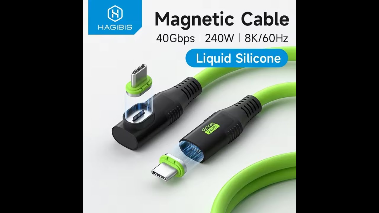 HAGiBiS USB4 Cable 40Gbps 240w magnetic Silicone