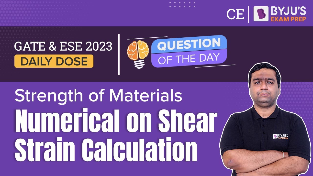 Shear Strain Calculation Question | Strength of Materials(SOM) | GATE & ESE 2023 Mechanical(ME) Exam