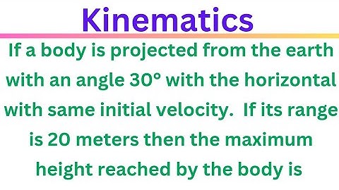 If a body is projected from the earth with an angle 30° with the horizontal @EAG