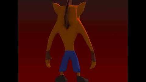 Crash Bandicoot Blender Lowpoly 3D Game model Turntable 2 !!!