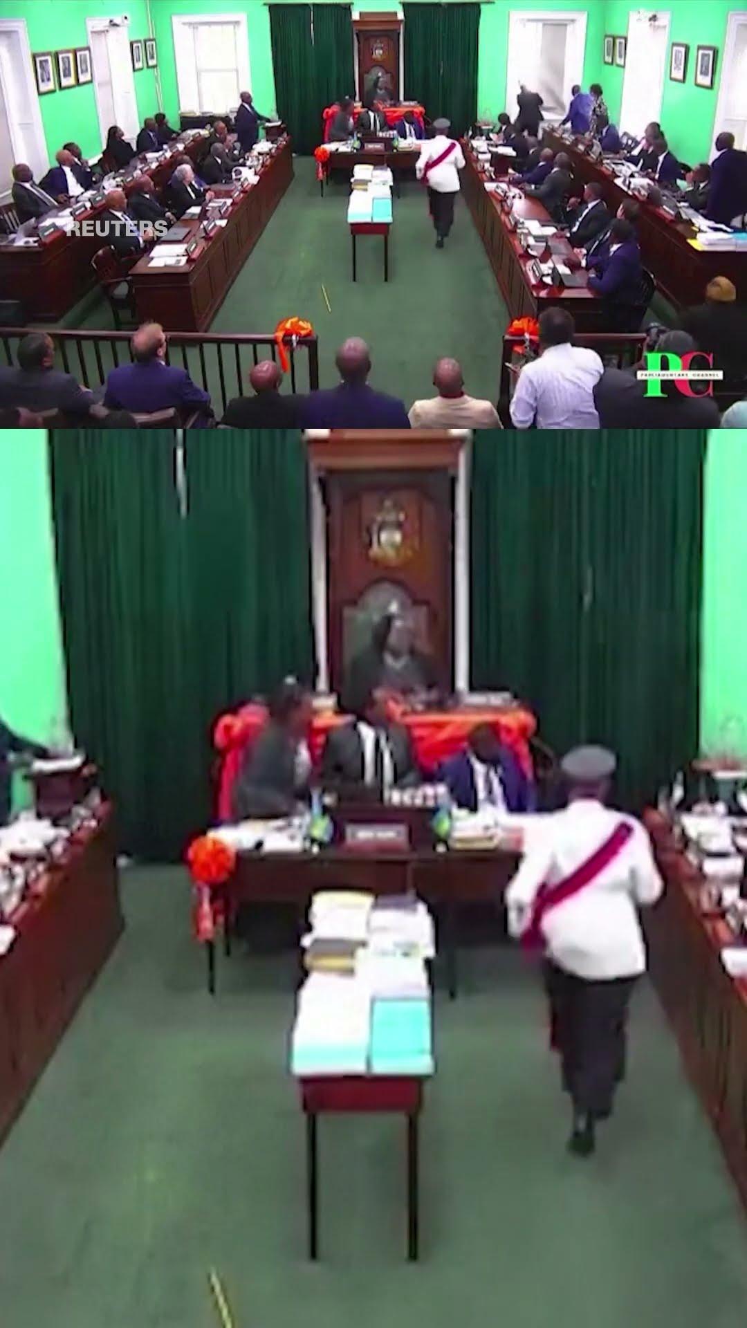 Chaos in Bahamas parliament as MP throws mace out of window