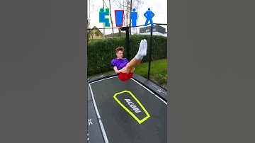 jumping into impossible shapes #challenge #trampoline #frontflip
