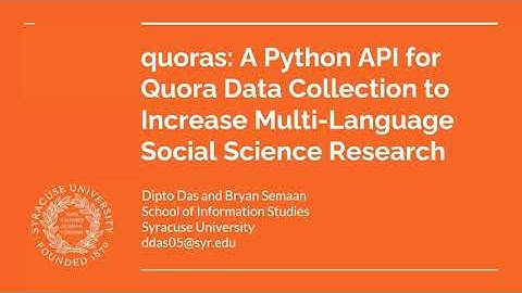 quoras: A Python API for Quora Data Collection to Increase Multi-Language Social Science Research