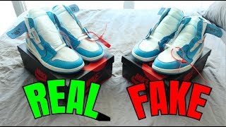 HOW TO: Tell If Your Jordan 1 Off White UNC are REAL or FAKE (Comparison)