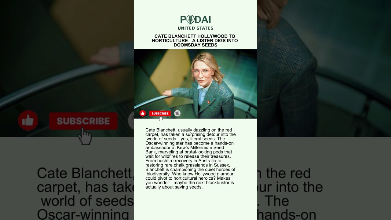 Cate Blanchett Hollywood to Horticulture｜A-Lister Digs Into Doomsday Seeds