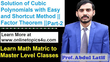 Factorization of Cubic Polynomial | Solve by Shortcut Trick & Factor Theorem | 9th | Ex#5.4 | Part-2