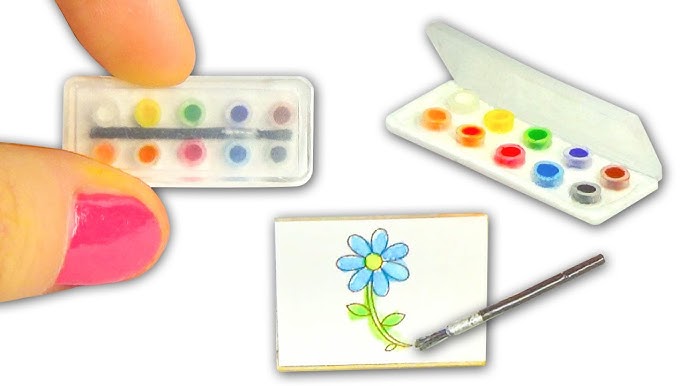 Miniature DIY Paint Set (paintings, easel, palette, acrylic colors) - Art  Supplies - YolandaMeow♡ 