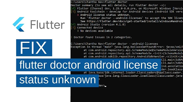 Fix flutter doctor android license status unknown