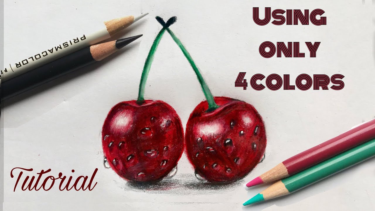 How To Draw Cherries With Colored Pencils