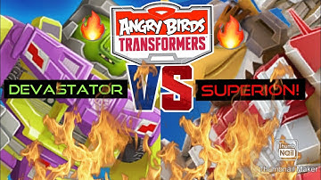 Angry Birds Transformers Superion event with Devastator