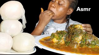 African Food mukbang asmr\/Nigeria fufu with oha soup Nigeria mukbang asmr