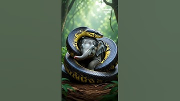 "Python Attacks Baby Elephant | Rare Wildlife Encounter in Jungle"  #animals #snacks #zoo #elephant