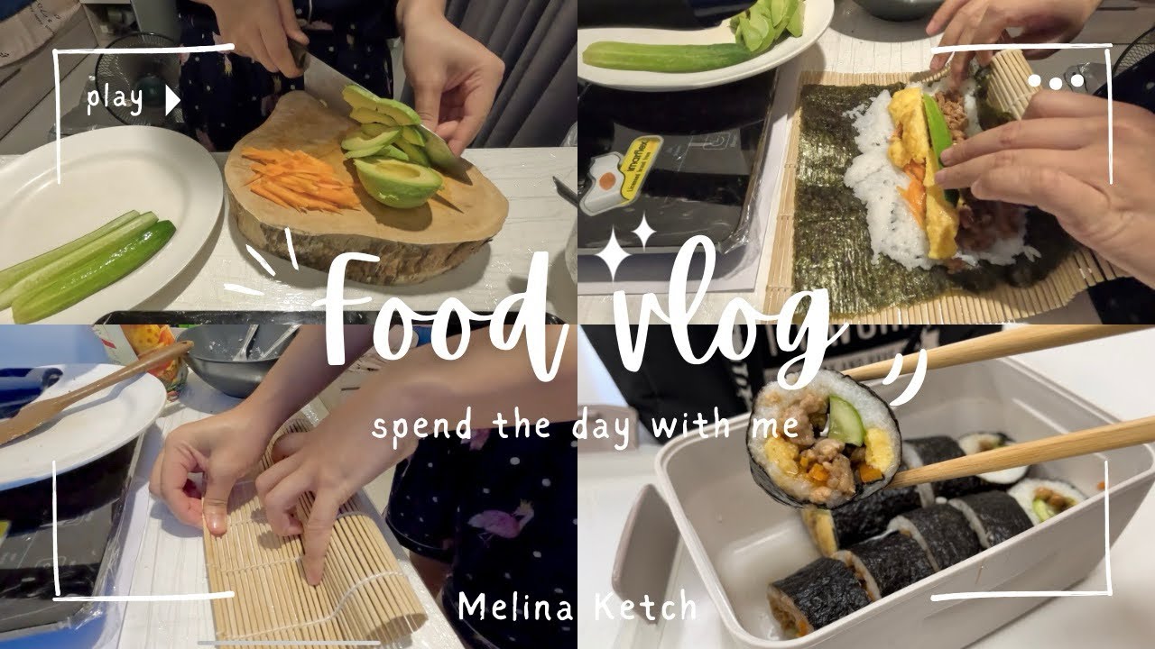Food vlog ข้าวกล่องออฟฟิศที่ใช้เวลาทำนานมากแต่อิ่มใจ🥰 | Melina Ketch #sushi #lunchbox #food 