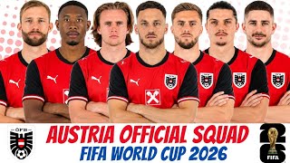 Austria Official Squad for FIFA World Cup 2026 🇦🇹 | Austria | FIFA World Cup 2026