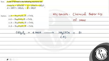 Que     A    and    B    formed in the following reactions are      begin array  l   mathrm CrO ....