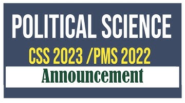 Political Science CSS 2023 |Political Science PMS 2022|PMS Political Science|CSS Political Science|