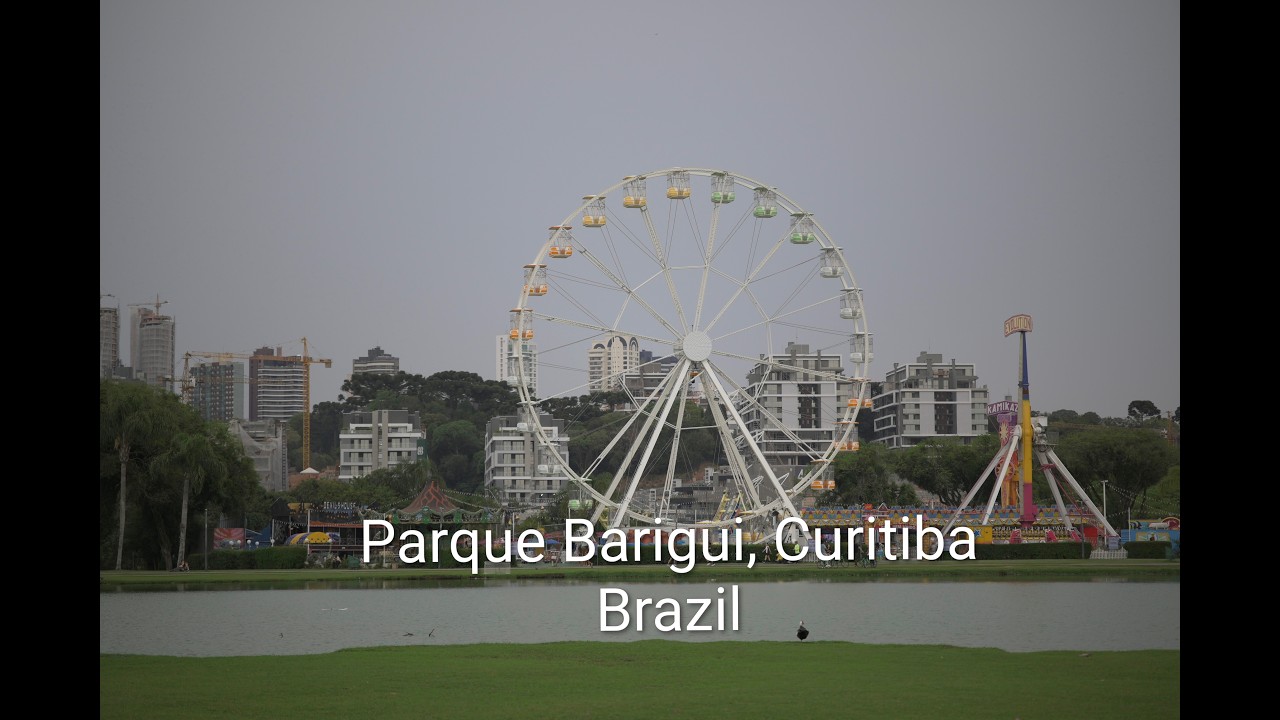 Parque Barigui, Curitiba Brazil. Bike ride through the park.