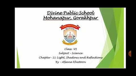 CLASS VI Science Chapter -11 Light, Shadows and Reflections.