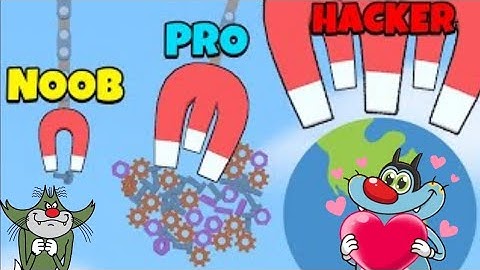 Noob vs Pro vs Hacker - Asmr magnet master ! | Oggy and Jack Playing Asmr Games !