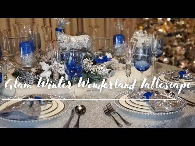WINTER WONDERLAND HOLIDAY TABLE DECOR FOR LESS 2017/2018/DOLLAR TREE  DIY/CHYMARIE/TABLESCAPING 