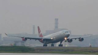 : Virgin Atlantic Airways Airbus A340-300 "Screaming" Takeoff From Boston