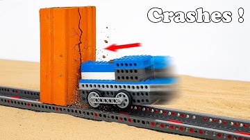 Testing LEGO Train Speed: Crashes Into Brick Obstacles | Smart Lego