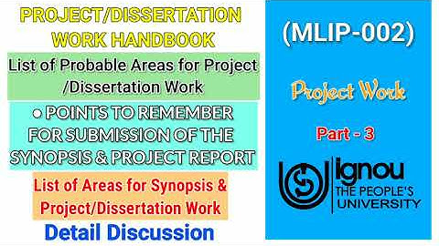 MLIP - 002 | List of Probable Areas for Project Work | List of Areas for Synopsis/Project Work