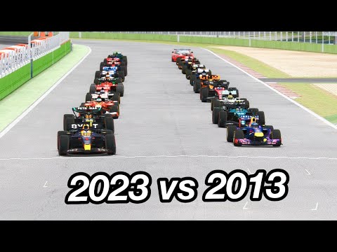 F1 2023 Cars vs F1 2013 Cars - Imola GP [TEN YEARS OF EVOLUTION]