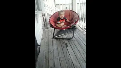 Alex gettin on the chair