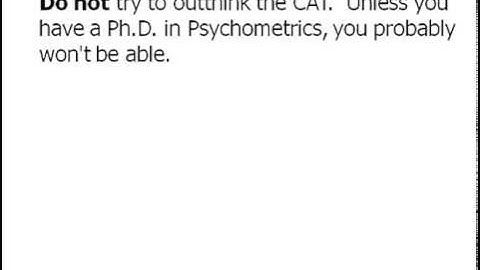 GMAT   Computer Adaptive Testing