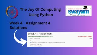 The Joy Of Computing Using Python Week 4 Assignment 4 Solution | NPTEL | Swayam | Jul - Dec 2023