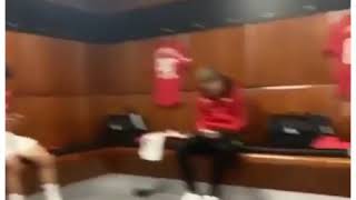 Paul Pogba with Jude Ighalo vibing to WizKid's soco song in #ManU dressing room