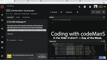 Codewars 7 kyu #~For Kids~# d/m/Y - Day of the Week. JavaScript