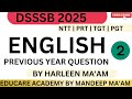 DSSSB ENGLISH PREVIOUS YEAR QUESTIONS most important question for exam #importantquestions video 2