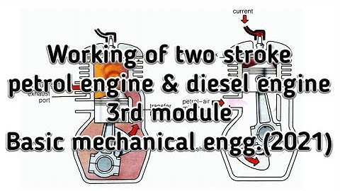 Working of two stroke petrol engine & diesel engine |3rd module|Basic mechanical engg|(2021)